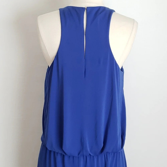 Elizabeth and James Blue Asymmetrical Racerback Sleeveless Rowan Blouson Dress - Picture 4 of 8
